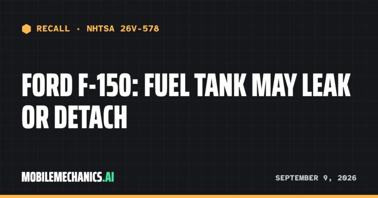 Ford recalls 2023–2027 F-150: Fuel Tank May Leak or Detach