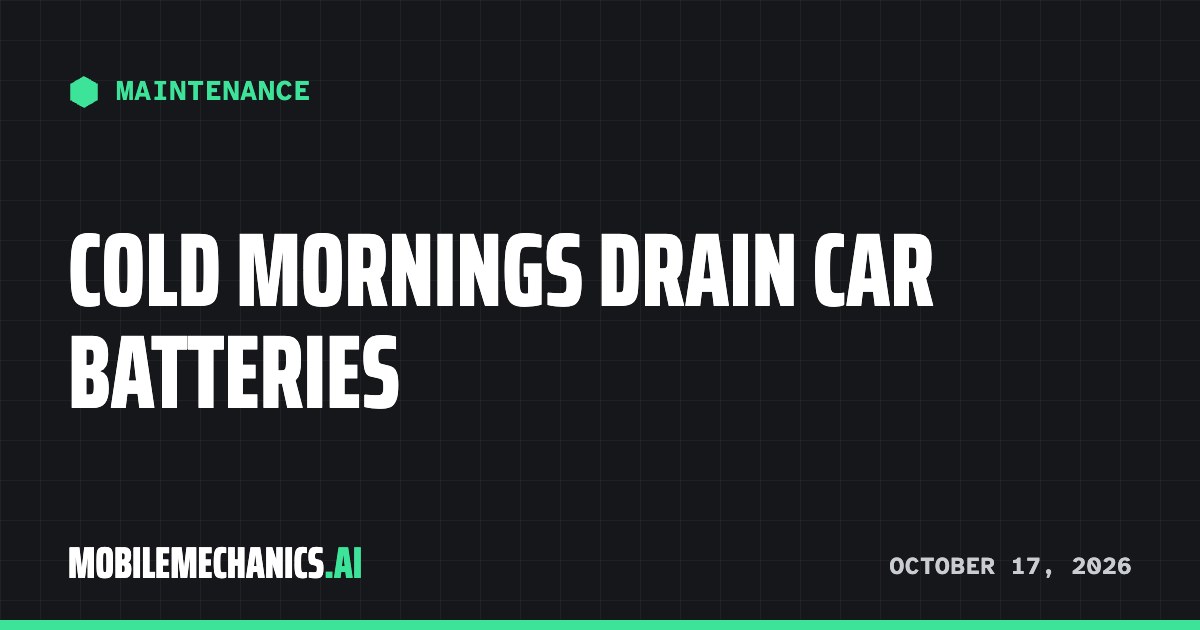 Cold mornings drain car batteries. Get yours tested before the first freeze