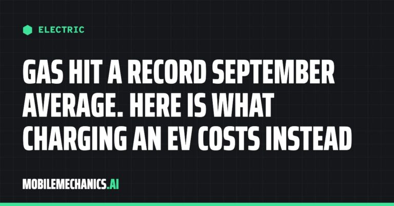 Gas hit a record September average. Here is what charging an EV costs instead