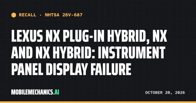 Lexus recalls 2022–2024 Nx Plug-In Hybrid, Nx and Nx Hybrid: Instrument Panel Display Failure